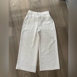 Wilfred Wide-Leg High-Rise Cropped Cream Trousers